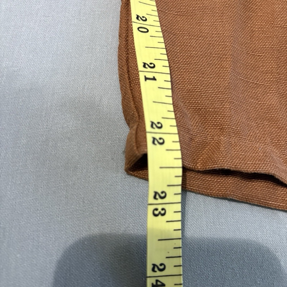 Eileen Fisher Organic Linen Lyocell Cropped Wide Leg Jumpsuit L Rust Brown Boho - Picture 12 of 16